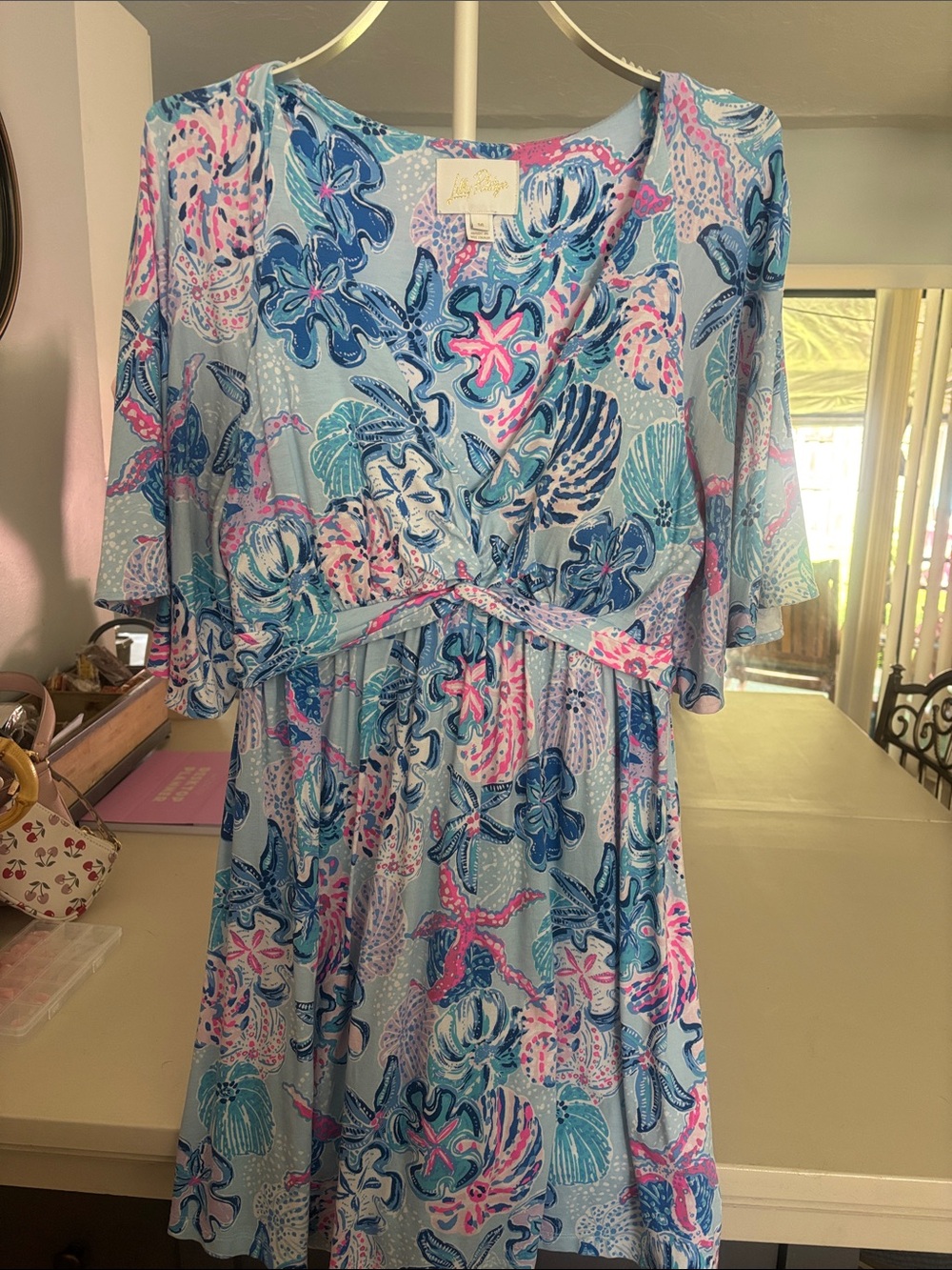 Lilly Pulitzer Blue Pink Floral Sea romper
